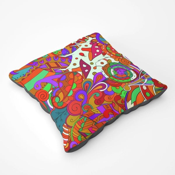 Warren Reed Mehndi Design Floor Cushion