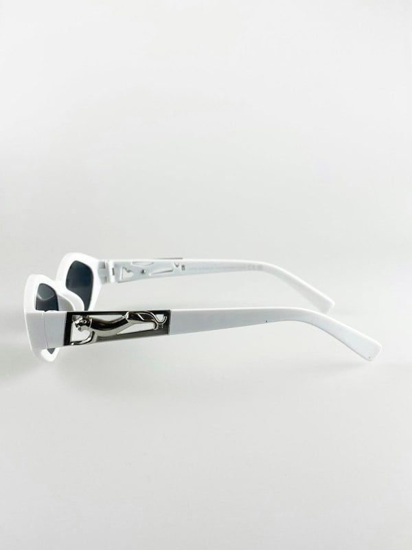 SVNX Angular Cateye Sunglasses With Metal Panther Badge