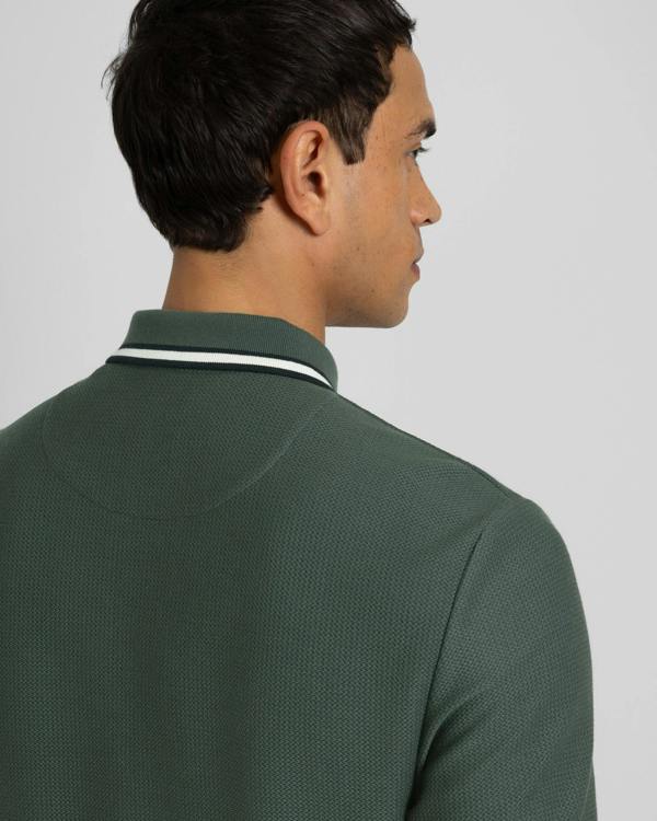 Steel & Jelly Tolworth - Textured Polo Shirt With Contrast Rib