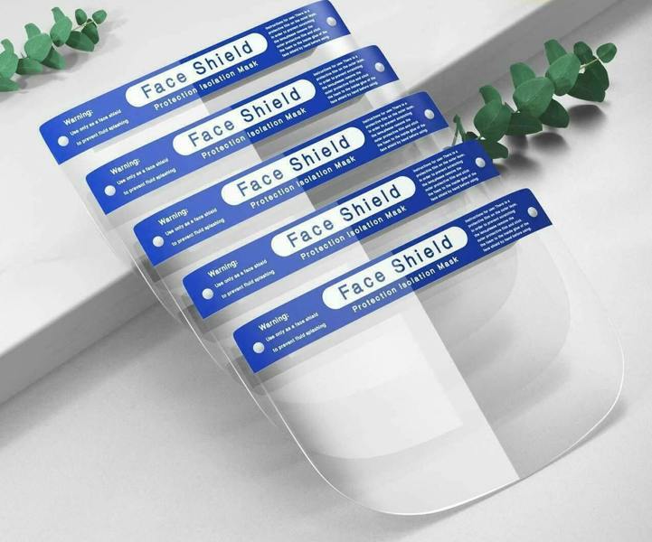 Dyzi 10 Pack Clear Plastic Face Shields: Full-Face Transparent Visors