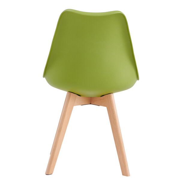 Set of 2 Dining Chairs with Solid Wooden Legs and Seat Cushion Pad Eva