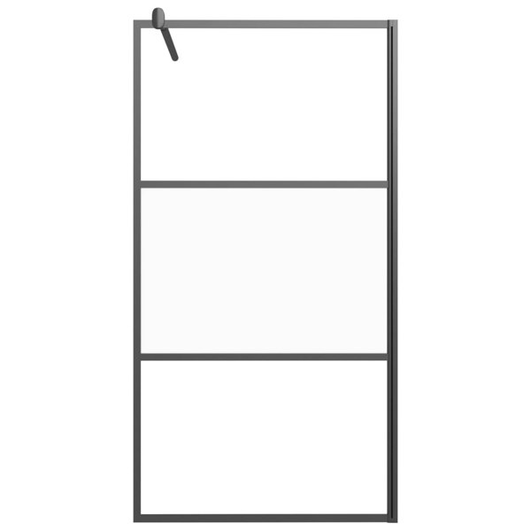 Berkfield Walk-in Shower Wall 100x195 cm Half Frosted ESG Glass Black