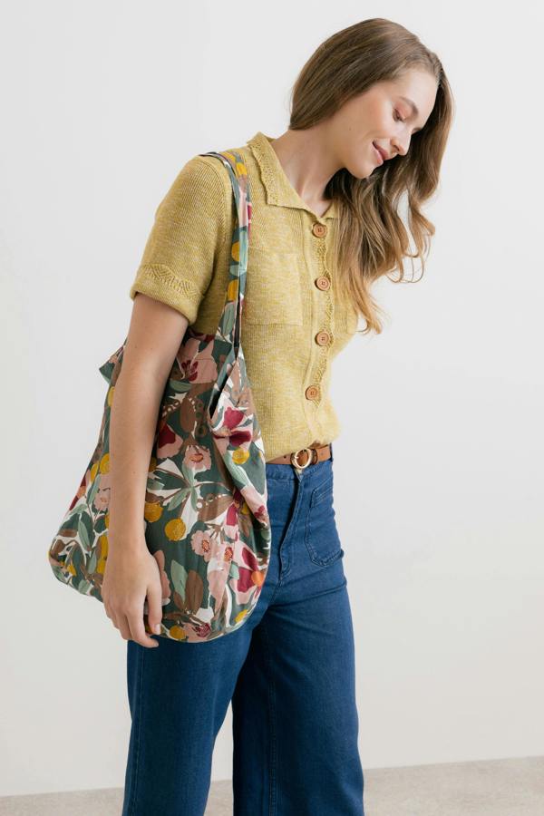 Lily & Me Linen Blend Ceres Print Tote Bag Laurel