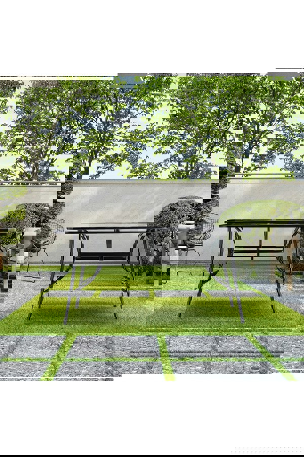 Living and Home Garden Tempered Glass Black Marble Coffee Table