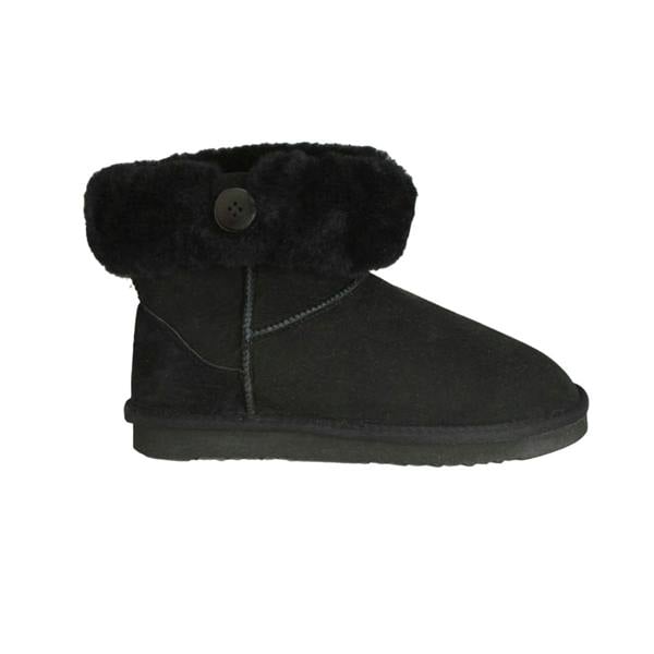 Eastern Counties Leather Womens Freya Cuff And Button Sheepskin Boots - Black