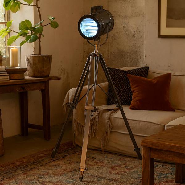 Wyld Haus Modena Chrome Tripod Spotlight Floor Lamp