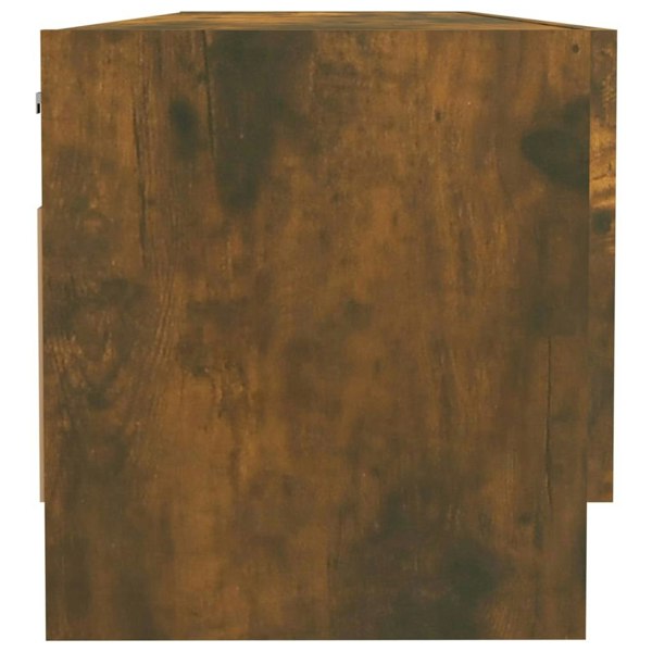 Berkfield Wardrobe Smoked Oak 100x32.5x35 cm Engineered Wood