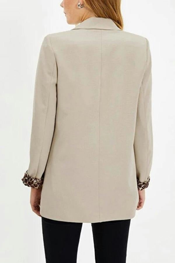 WOVCOR Woven Blazer Jacket with Lining Detail