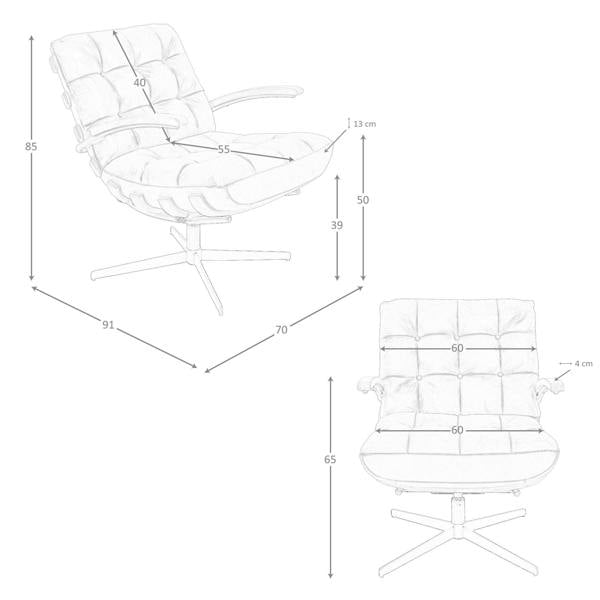 Angel Cerdá Dark brown leather and walnut swivel armchair 5154