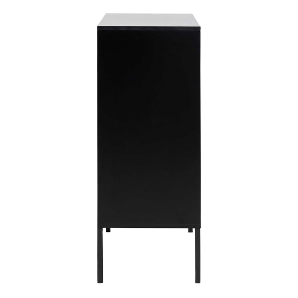 Wyld Haus El Paso Black Metal and Wild Oak Veneer 3 Door 2 Drawer Sideboard