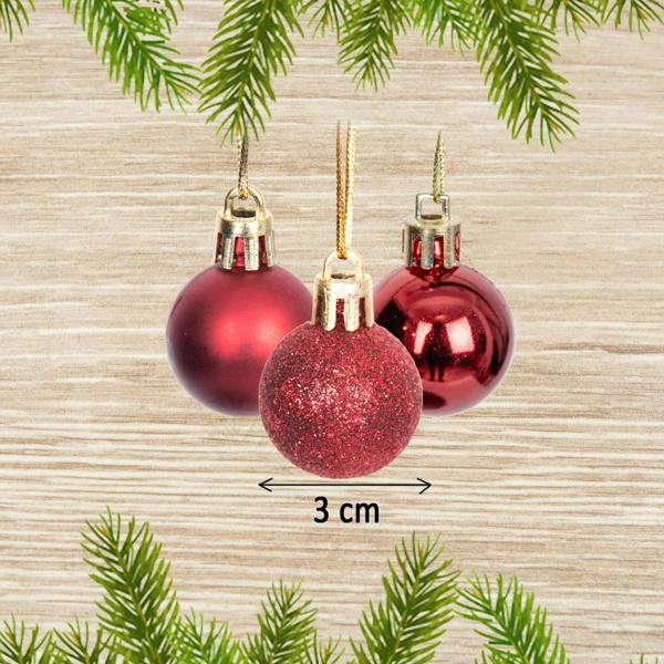3cm Dark Red Shatterproof Christmas Baubles, 12 or 24 Pack for Festive Decorating image 9