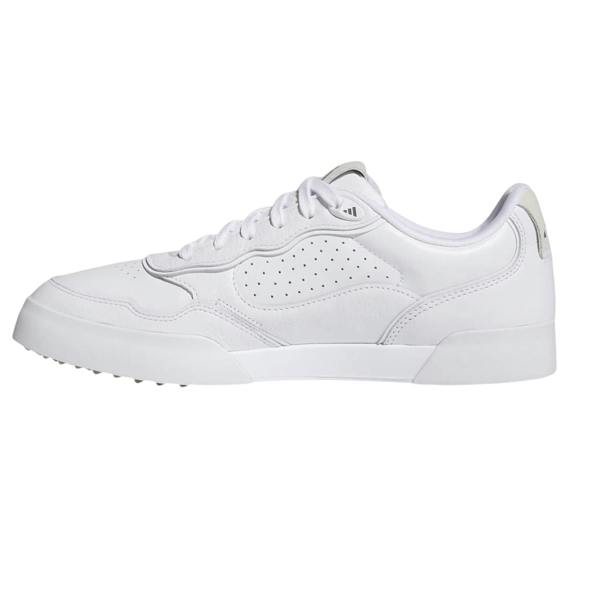 Adidas Mens Retrocross 25 Sleek Spikeless Golf Shoes - White/Grey - 