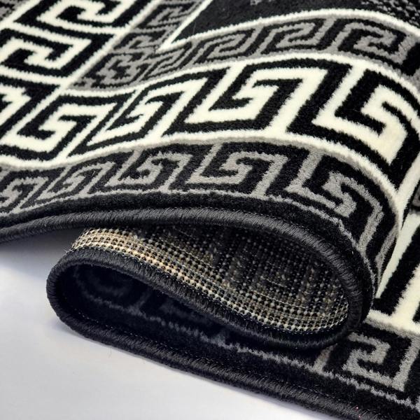 Viva Rugs Marble Rug Black Large Small XL Soft Modern Bordered Living Room Bedroom Carpet Rug