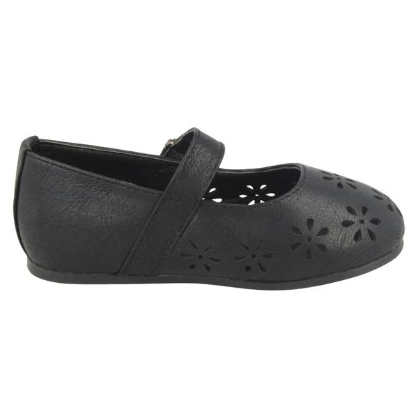 Spot On Girls Spot On Flat Ballerina Shoes with Cut Out Flower Detail