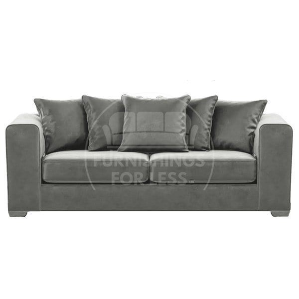 Ella Plush Velvet Fabric 3 Seater