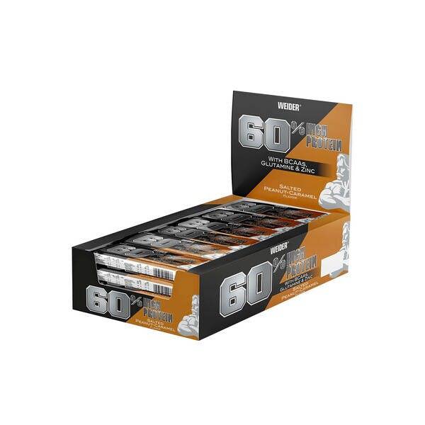 Weider 60% Protein Bar, Salted Peanut-Caramel - 24 x 45g