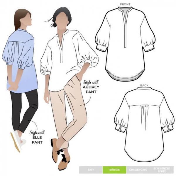 Style Arc Sewing Pattern Kent Tunic - Tops for Women - Intermediate