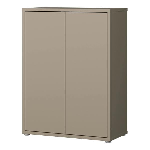 Furniture To Go Alice Springs Shoe Cabinet with 2 Doors Push-to-Open in Taupe