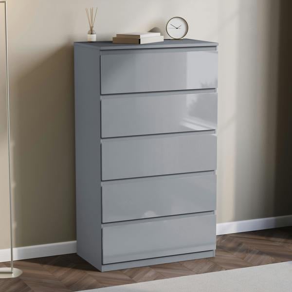Vida Designs Glinton 5 Drawer Chest, Black