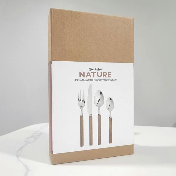 Cutlery Set Acacia Wooden Handle Stainless Steel