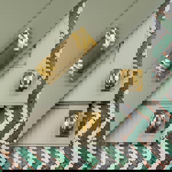 Handle & Home Satin Brass Round Knobs & Cup With Backplate