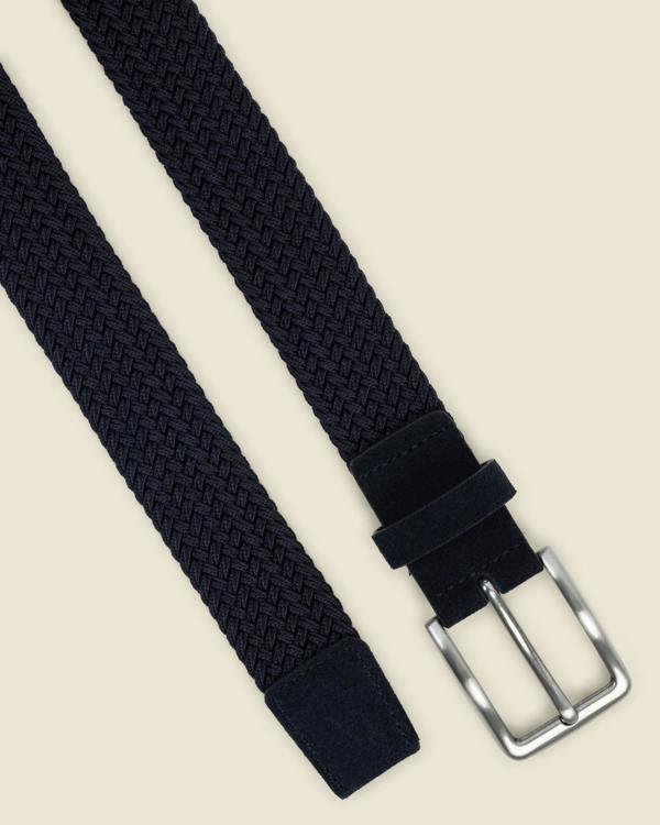 Larsson & Co Koltrast - Woven Suede Trim Stretch Belt