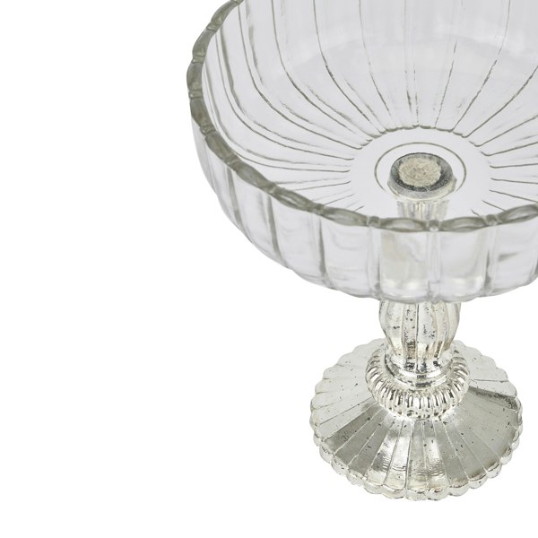 Hill Interiors Fluted Decorative Bowl - Clear/Silver