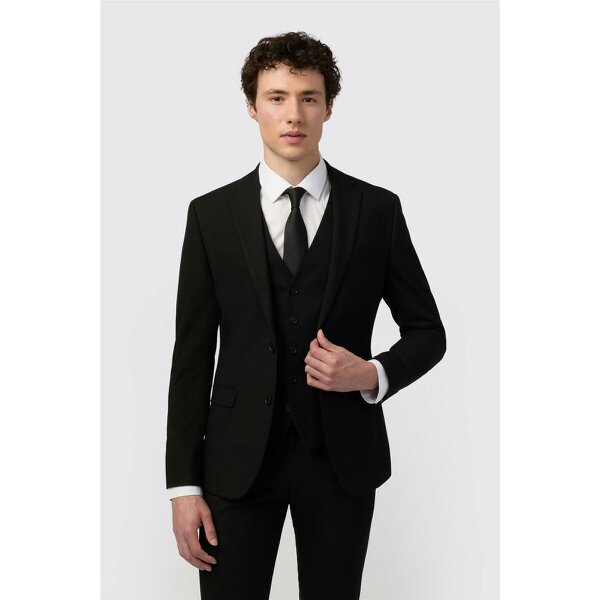 Limehaus Skinny Fit Black Stretch Jacket