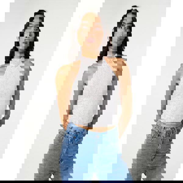 Pink Vanilla Lace Halter Neck Top