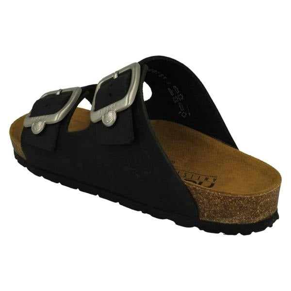 Rieker Ladies Rieker Adjustable Buckle Strapped Mule Sandals V8084