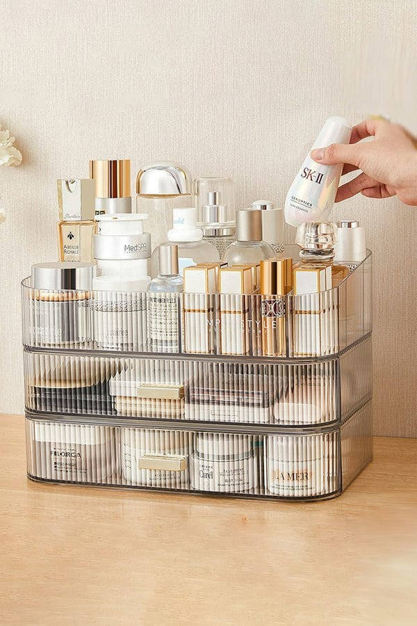 Living and Home Desktop Cosmetic Organizer Storage Box Dormitory Office Bathroom Dressing-Table