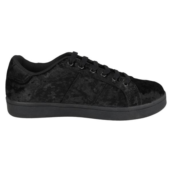 Spot On Ladies Spot On Pearl Trim Velvet Lace Up Pumps F80353