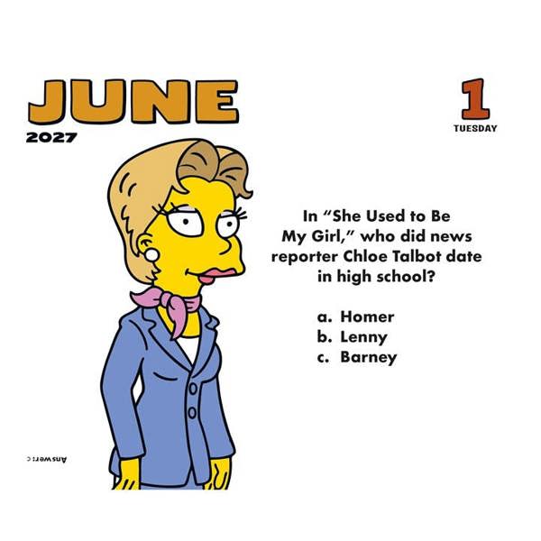 The Simpsons Desk Calendar 2027, Desk Calendars, Day To View, Entertainment, Gift