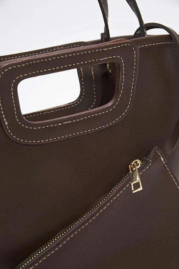 WOVCOR Stitch Detail Dual-Use Bucket Hand and Shoulder Bag