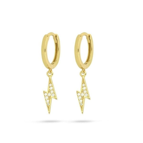 Gold Trip Lightning Bolt Drop Earrings