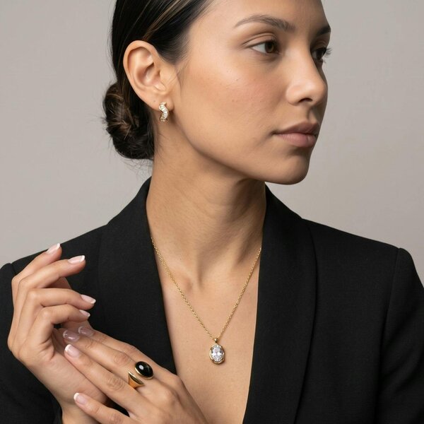 Uchi & Soto Kin Twisted Stone Hoops
