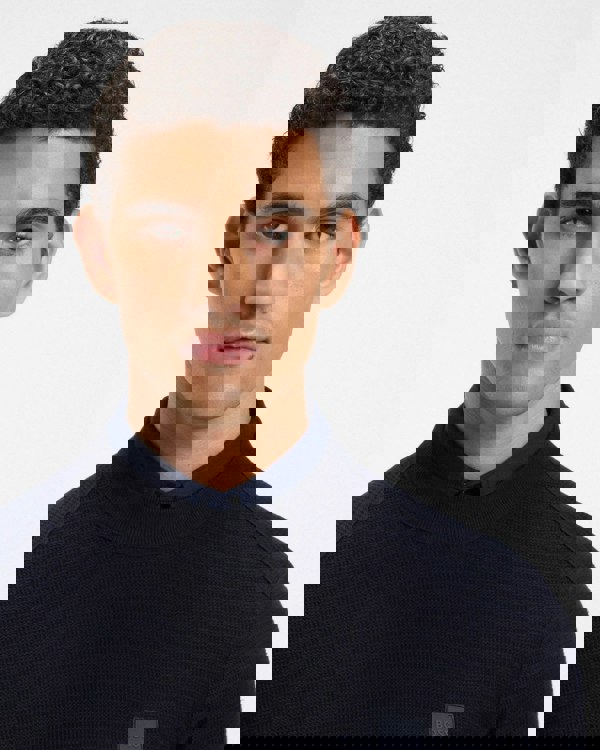 BOSS Orange Anion S Mens Crew Neck Jumper - Dark Blue 404