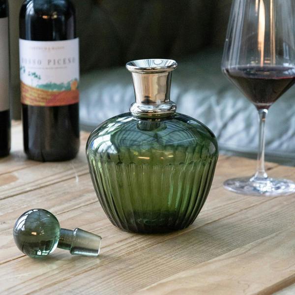 Culinary Concepts Emerald Glass Brandy Decanter with Stopper
