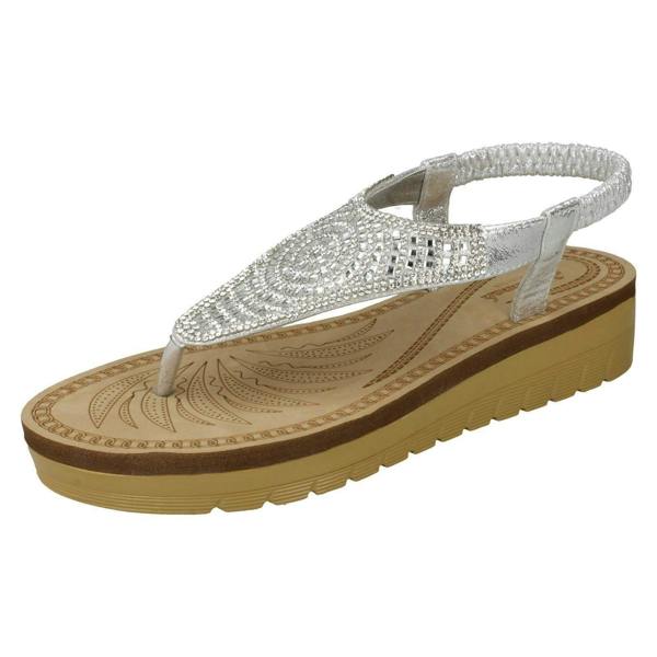 Savannah Ladies Savannah Mid Wedge Toepost Sandals