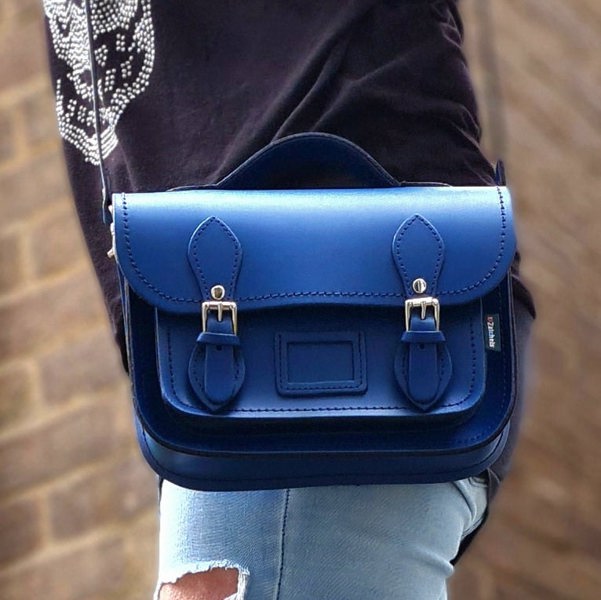 Zatchels Leather Midi Satchel - Royal Blue