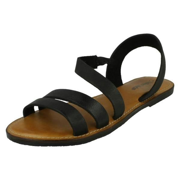 Leather Collection Ladies Leather Collection Flat Y Strap Slingback Mule