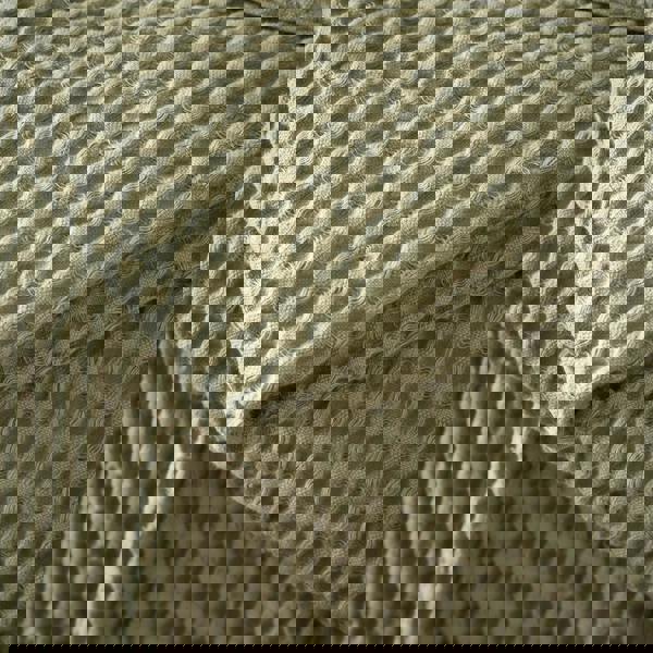 Catherine Lansfield Jaipur Chunky Waffle Cotton Blanket Throw Sage Green
