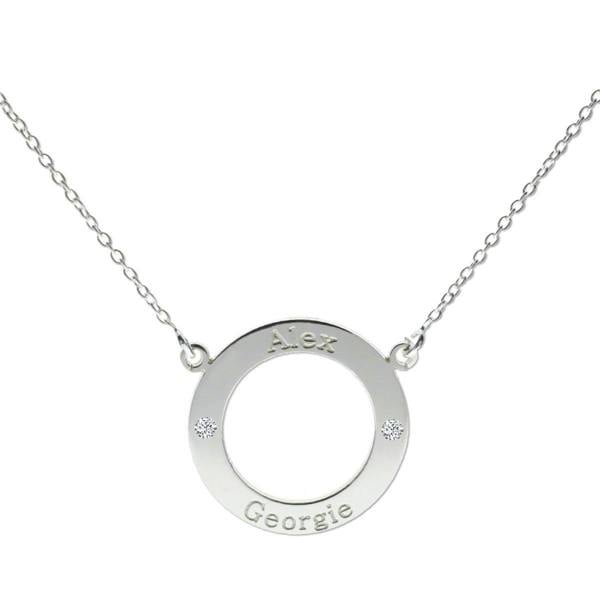 Christopher James of London 9ct White Gold Personalised Ring Pendant With Crystals or Diamonds