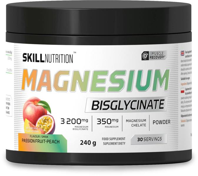 Skill Nutrition Magnesium Bisglycinate Powder, Passion Fruit-Peach - 240g
