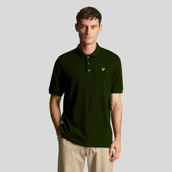 Lyle & Scott Textured Tipped Wilton Polo Shirt - Green