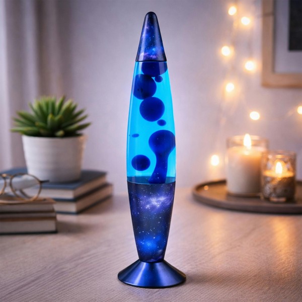 Dragodirect Retro Lava Lamp Desk Light Yellow & Red LED with Silver Base - blue