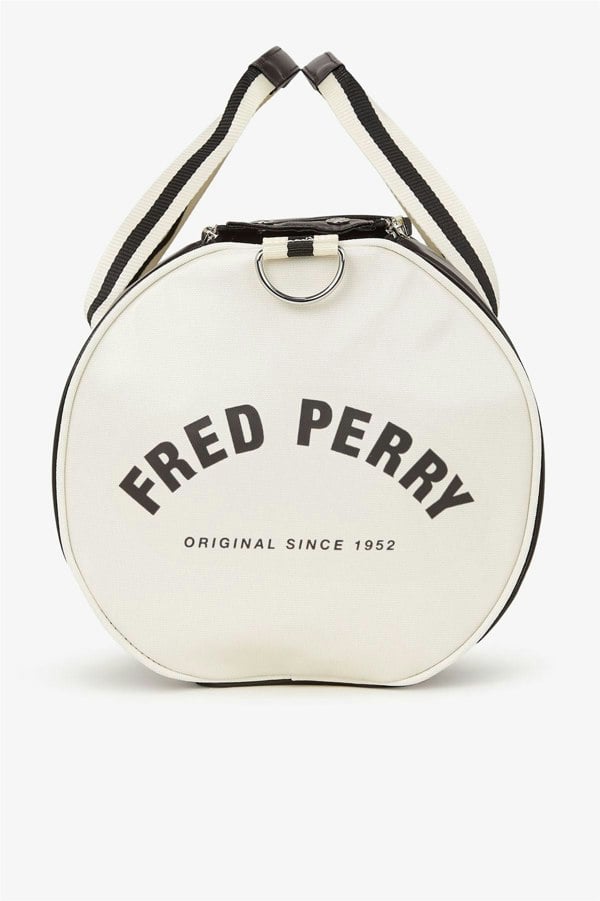 Fred Perry Classic Barrel Polyester Black/Ecru Cross Bag