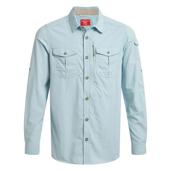 Craghoppers Mens Adventure III Nosilife Long-Sleeved Shirt - Niagara Blue