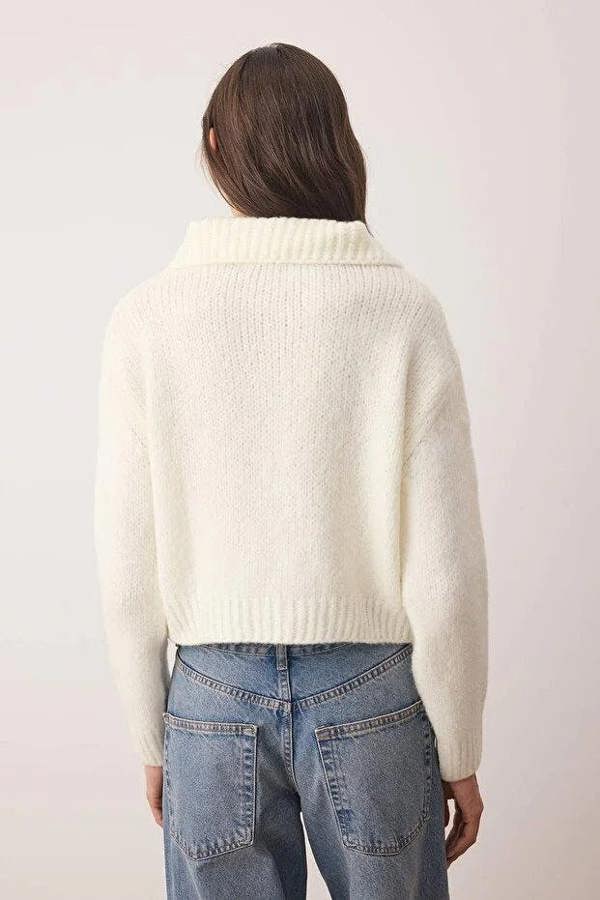 WOVCOR Oversize Crop Knit Cardigan
