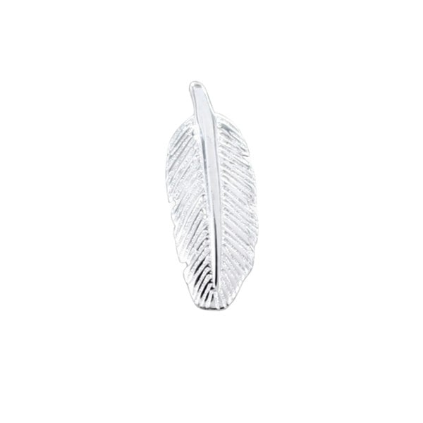 Men's Sterling Silver Feather Stud Earring - Reeves & Reeves